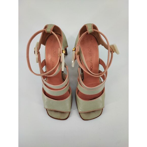 Louis Vuitton Women's Light Green High Heel Sandals Size 38.5EU 8.5US - Picture 4 of 9
